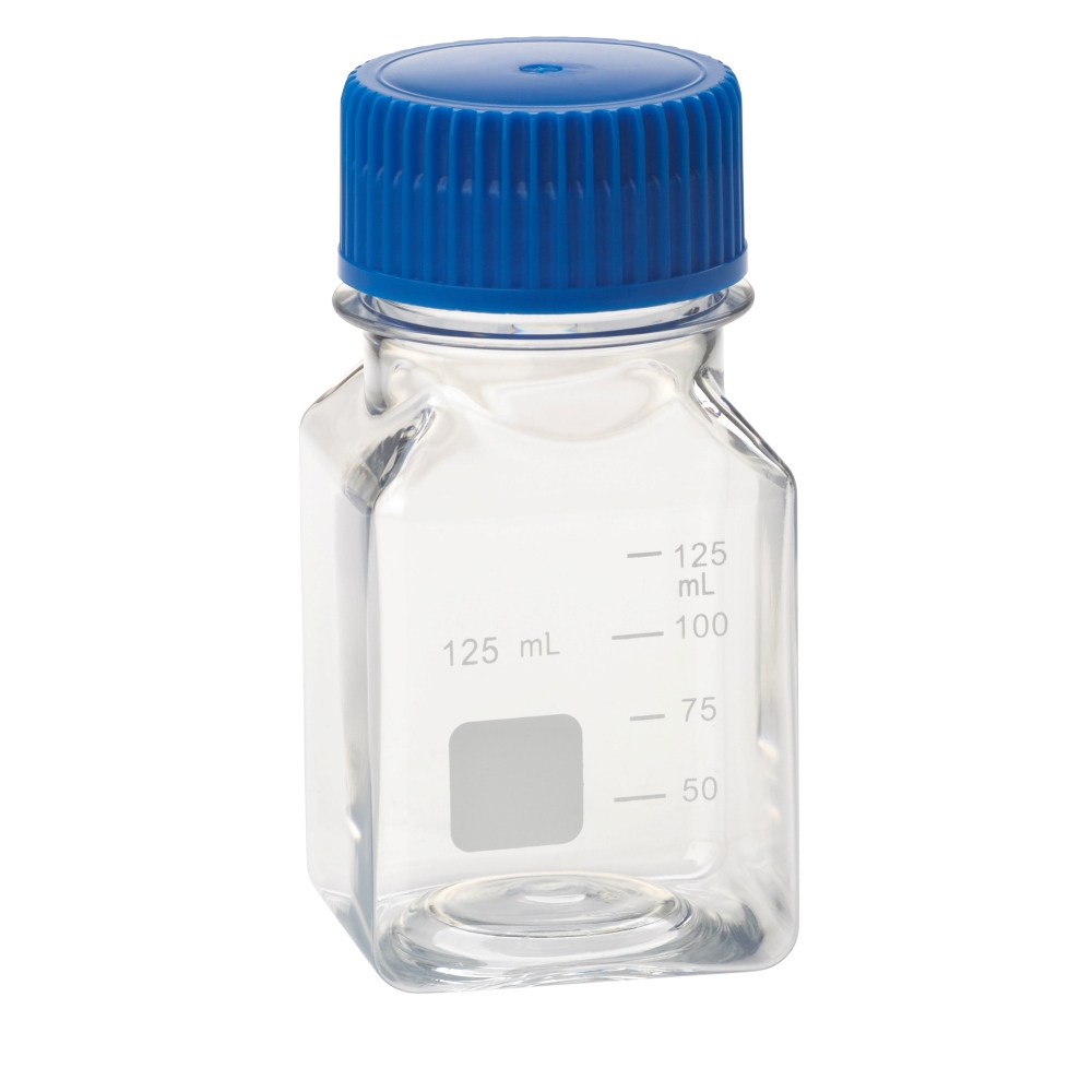 Picture of CultureStar 125mL Media Bottle, Square, PET, Individually Wrapped, Sterile - 24